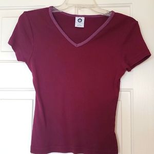 ELLEMENNO 100% COTTON BURGUNDY TOP SIZE M